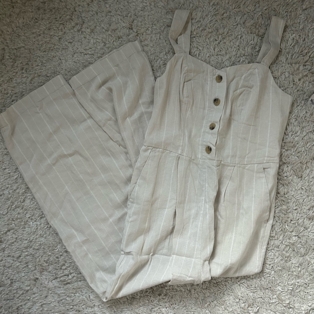 Old Navy Button-Front Linen-Blend Cami Jumpsuit (NWT) - Picture 10 of 11